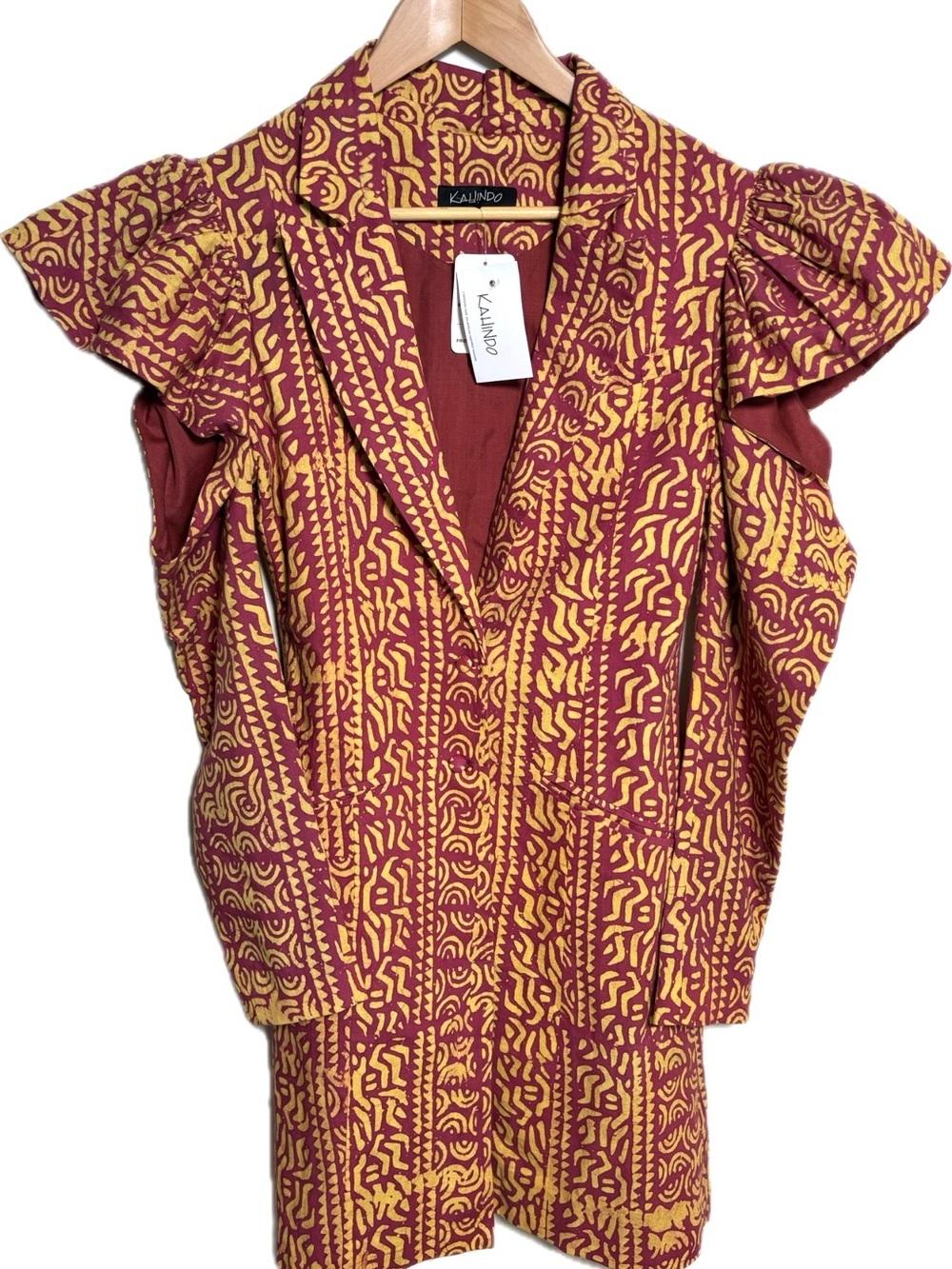 Women's Kahindo Ethinic Modern African Artsy Blazer Jacket Dress M 8 10